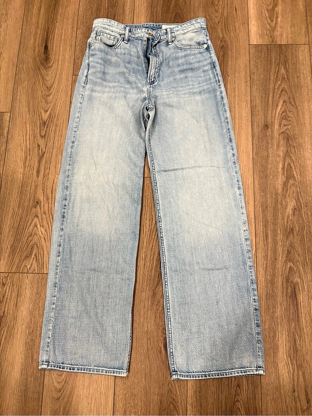 rag & bone Lori High-Rise Wide Leg Full Length Blue Waist 27